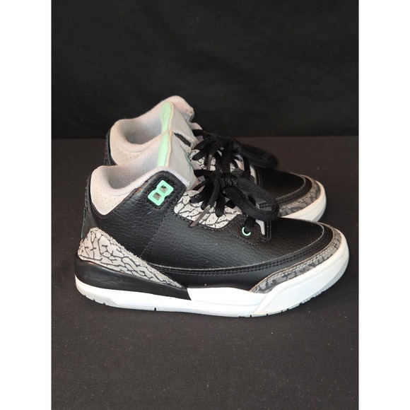 Air Jordan 3 Retro Toddler Shoes 11C Black Mint Green Elephant Print DM0966 031 - Picture 7 of 11